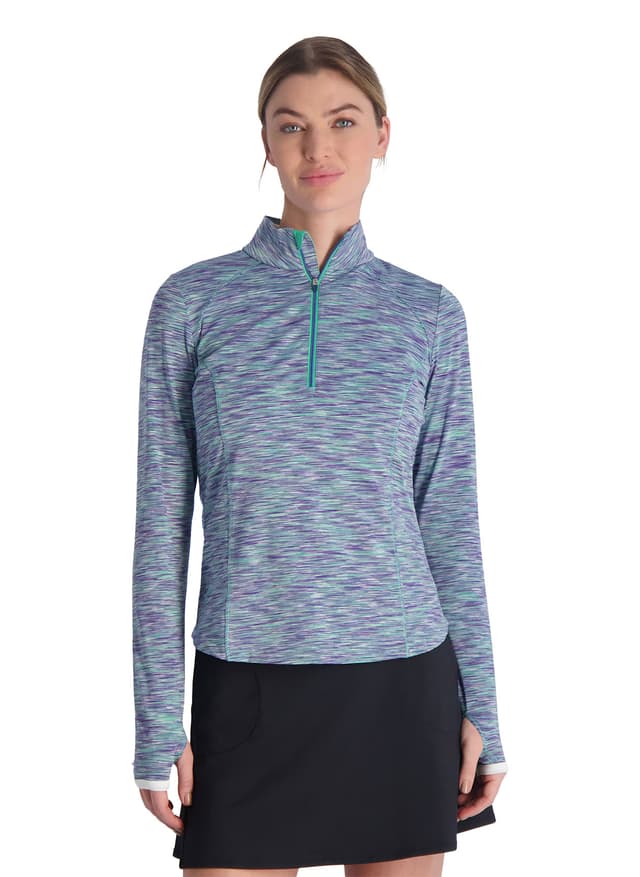 Zero Restriction Women's Shae Mock Neck Quarter-Zip - Eden LG