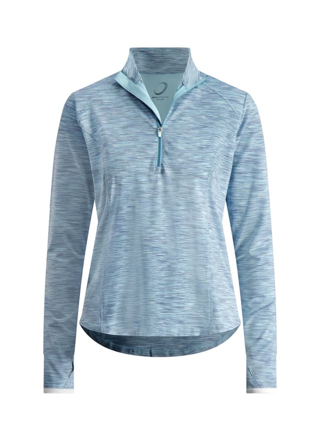 Zero Restriction Women's Shae Mock Neck Quarter-Zip - Fresh Water LG