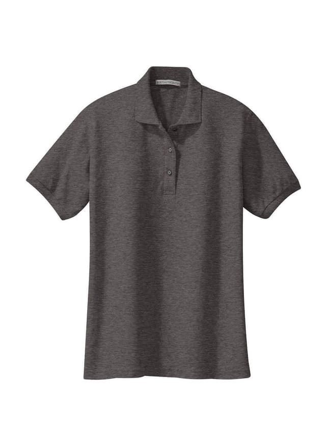 Port Authority Women's Silk Touch Polo - Charcoal Heather Grey 3XL