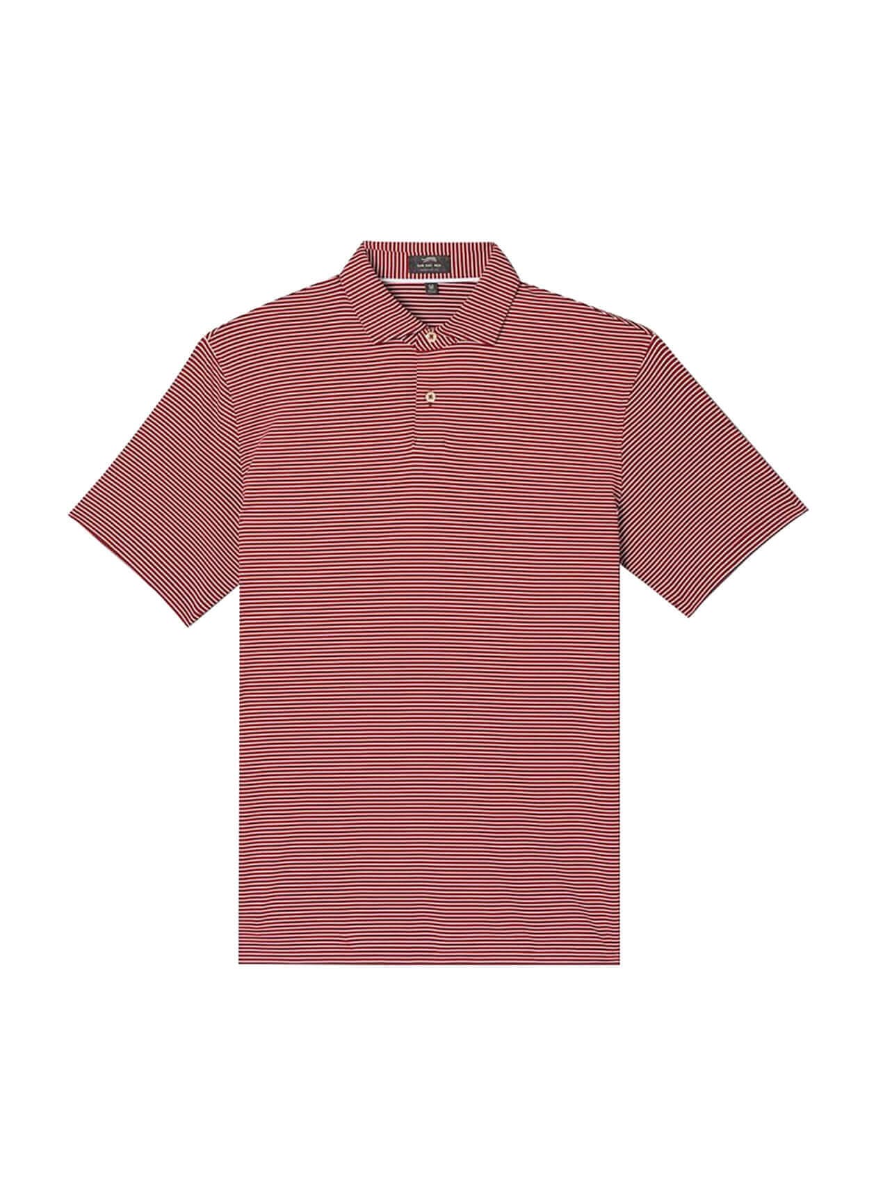 Sun Day Red Men's Refined Cypress Stripe Polo - Red LG