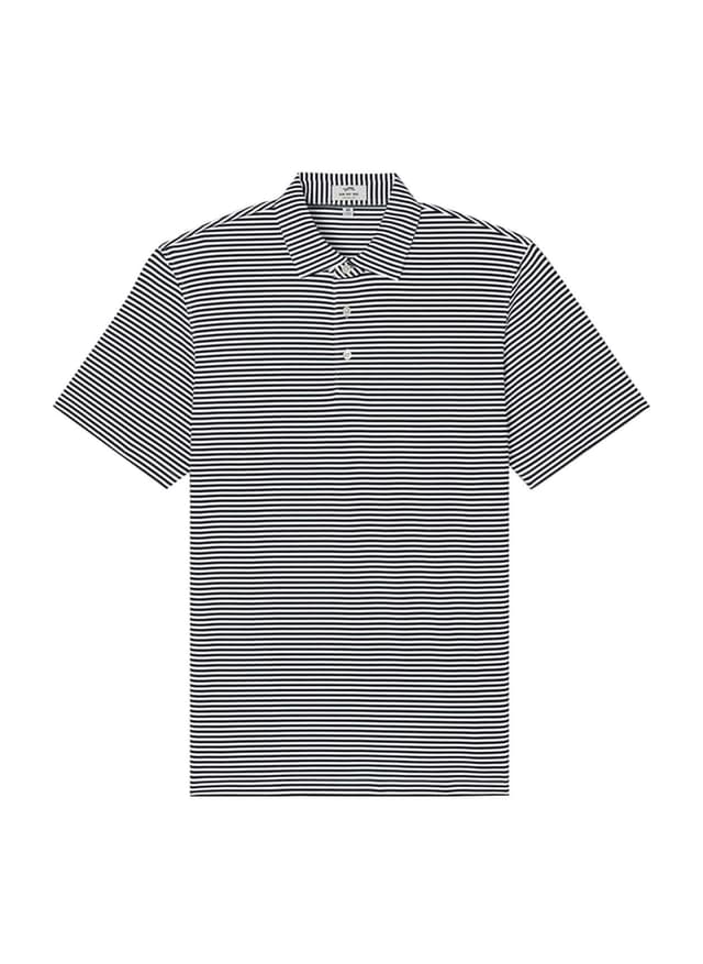 Sun Day Red Men's Pioneer Pique Stripe II Polo - White LG