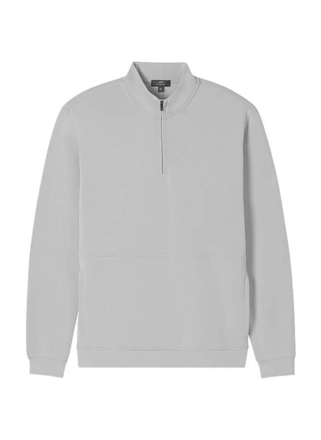 Sun Day Red Men's SDR Pacific Luxe Mock Neck Quarter-Zip - Light Grey LG
