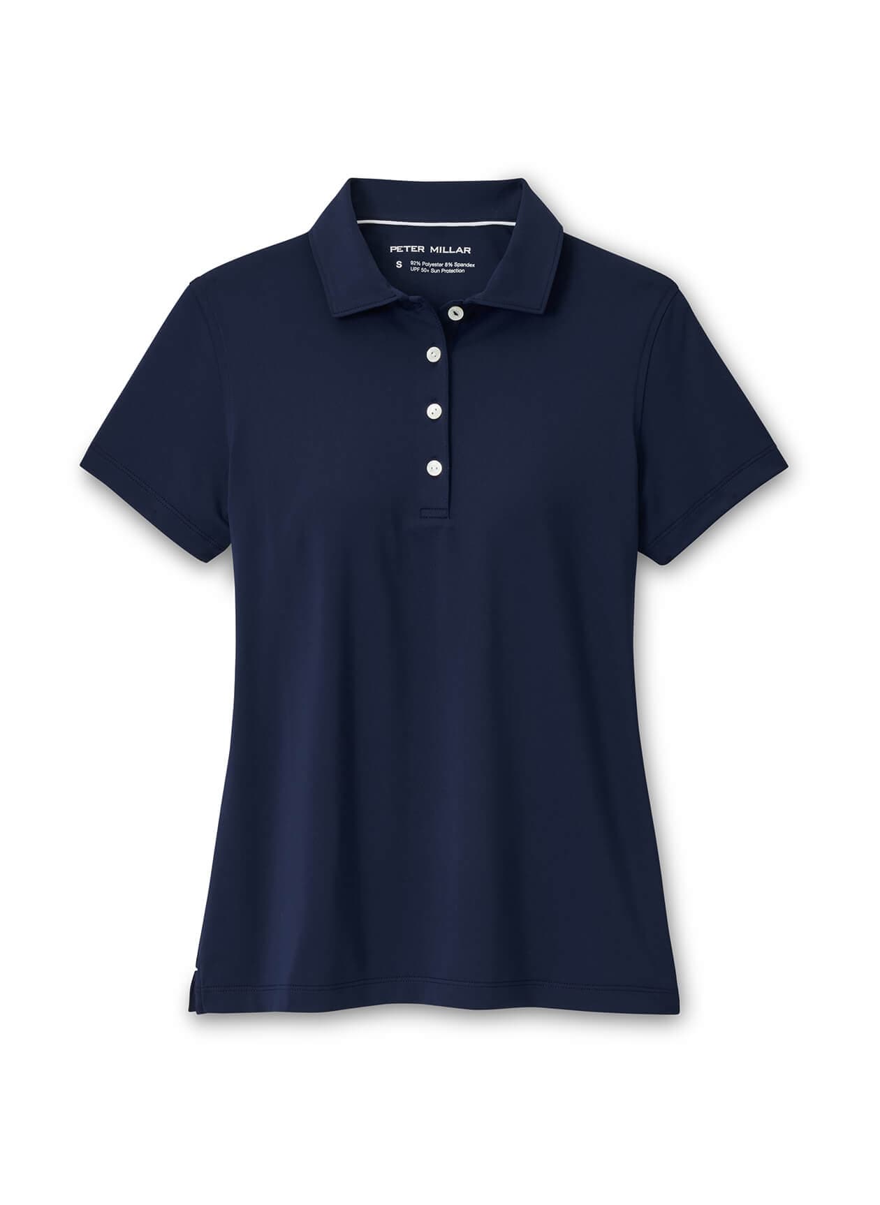 Peter Millar Women's Short-Sleeve Button Polo - Navy LG