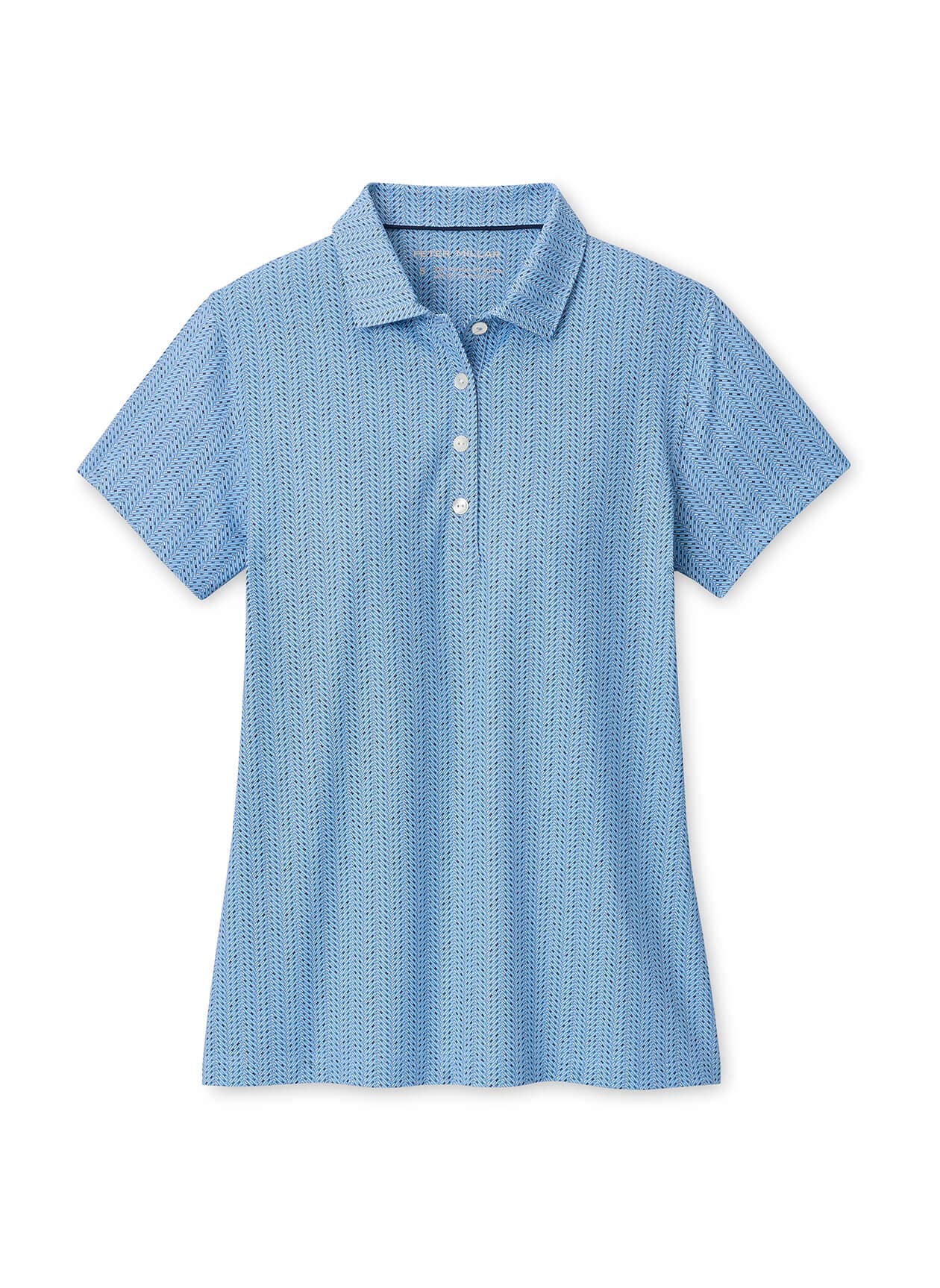 Peter Millar Women's Herringbone Tees Jersey Polo - Cyan LG