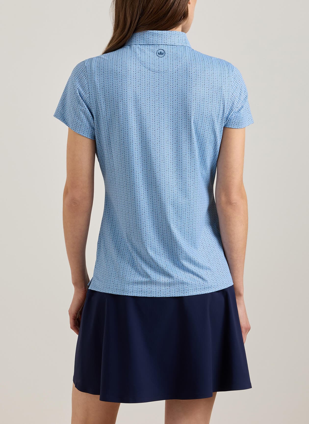 Peter Millar Women's Herringbone Tees Jersey Polo - Cyan LG