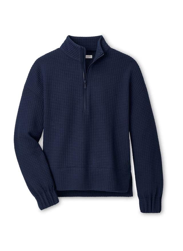 Peter Millar Women's Flora Knit Jacquard Half-Zip - Navy LG