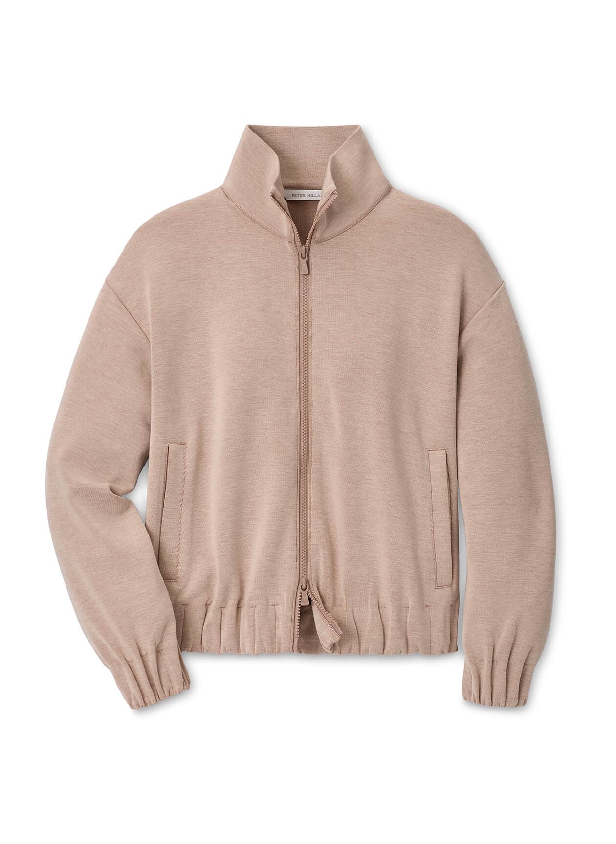 Peter Millar Women's Flora Knit Melange Full-Zip Layer - Brown LG