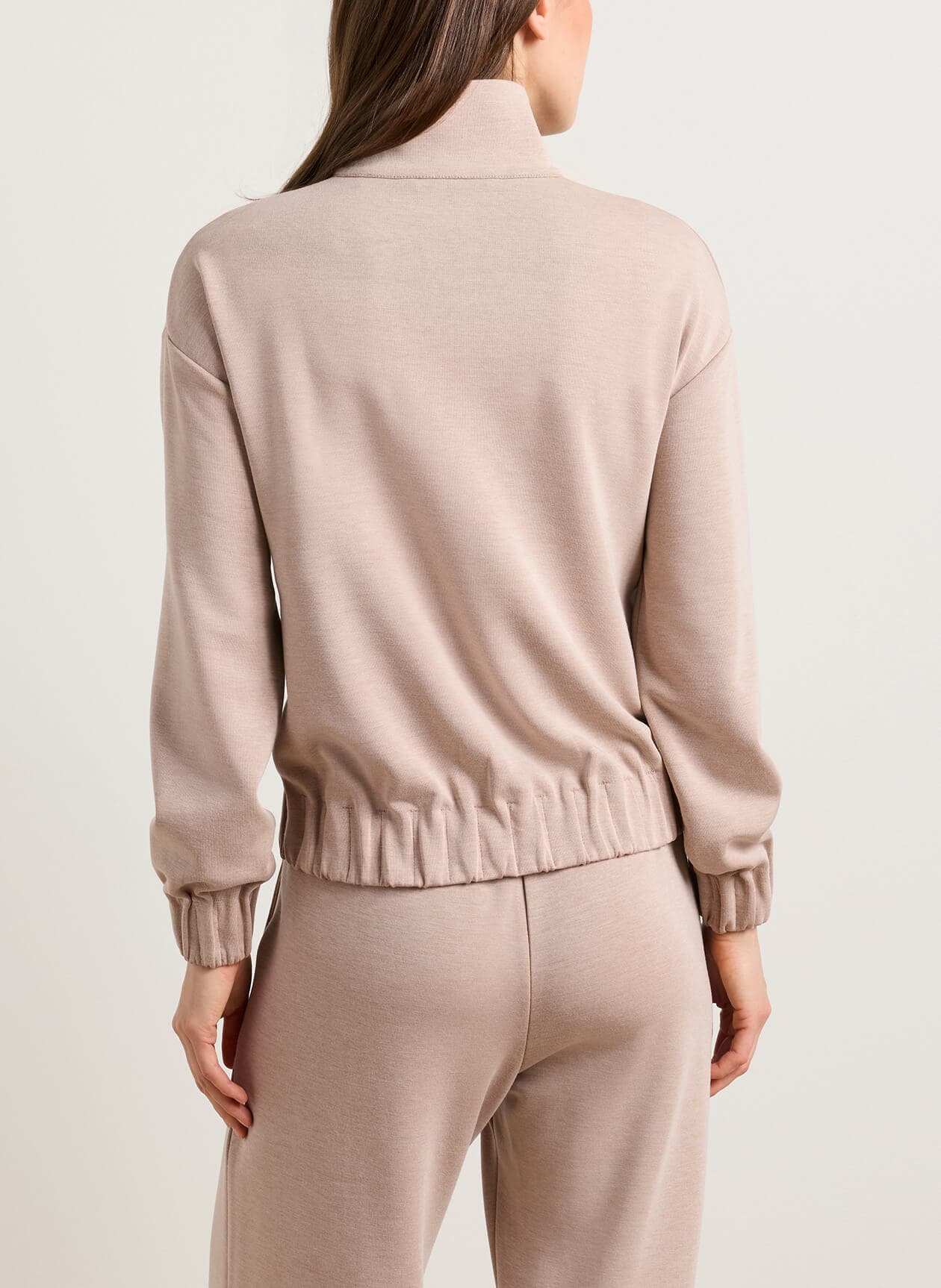 Peter Millar Women's Flora Knit Melange Full-Zip Layer - Brown LG