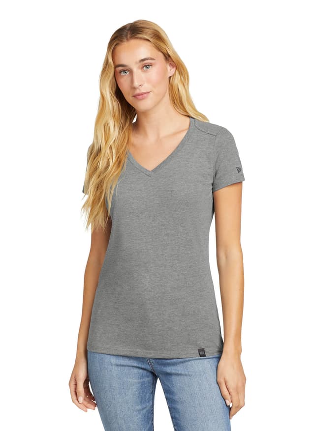 New Era Women's Heritage Blend V-Neck T-Shirt - Dark Grey 3XL