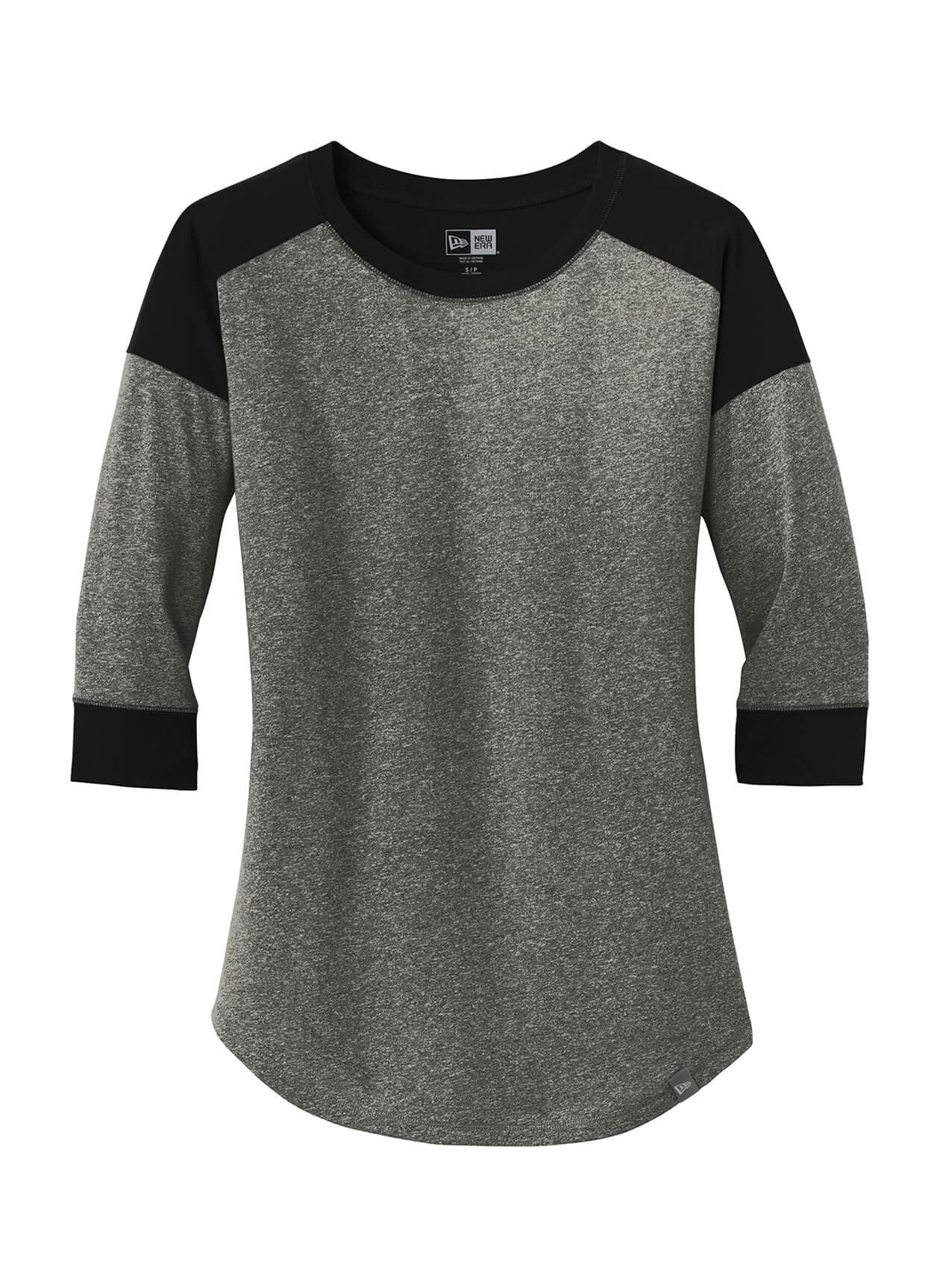 New Era Women's Heritage Blend 3/4-Sleeve Baseball Raglan T-Shirt - Black / Black Twist 3XL