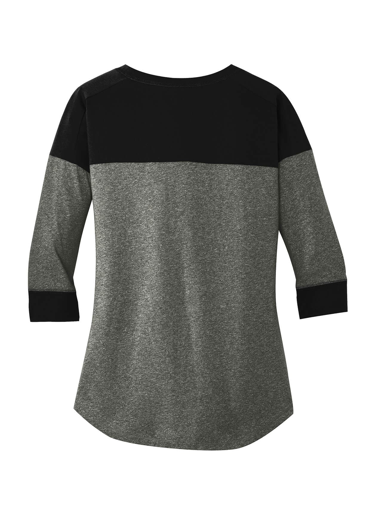 New Era Women's Heritage Blend 3/4-Sleeve Baseball Raglan T-Shirt - Black / Black Twist 3XL