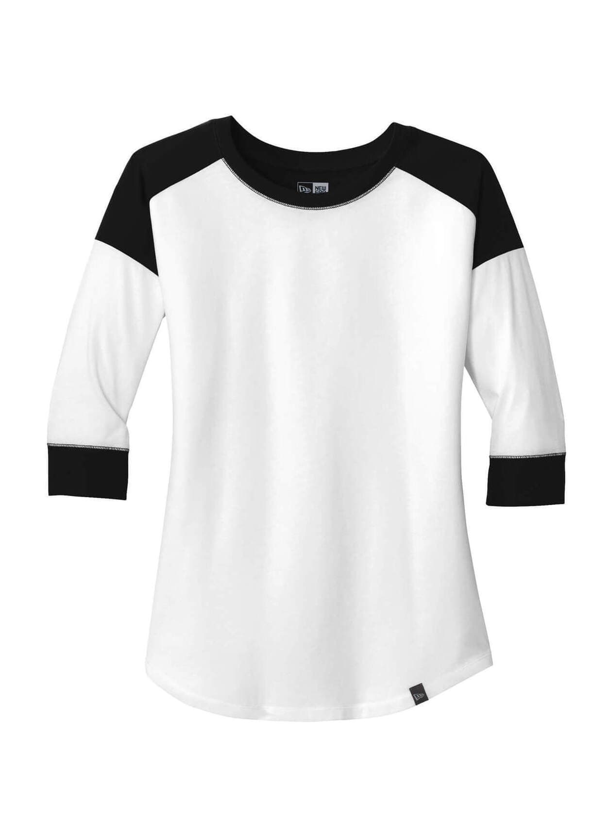 New Era Women's Heritage Blend 3/4-Sleeve Baseball Raglan T-Shirt - Black,White 3XL