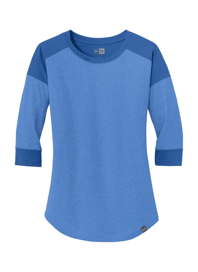 New Era Women's Heritage Blend 3/4-Sleeve Baseball Raglan T-Shirt - Blue 3XL