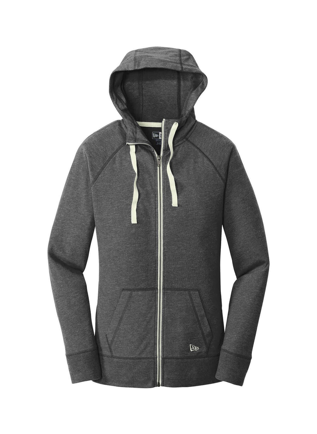 New Era Women's Sueded Cotton Blend Full-Zip Hoodie - Black 3XL