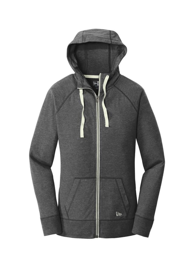 New Era Women's Sueded Cotton Blend Full-Zip Hoodie - Black 3XL