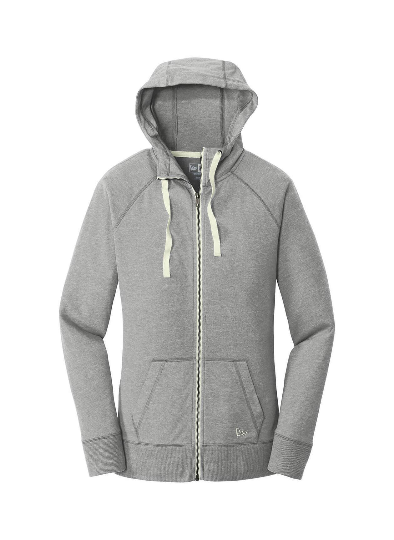 New Era Women's Sueded Cotton Blend Full-Zip Hoodie - Light Grey 3XL