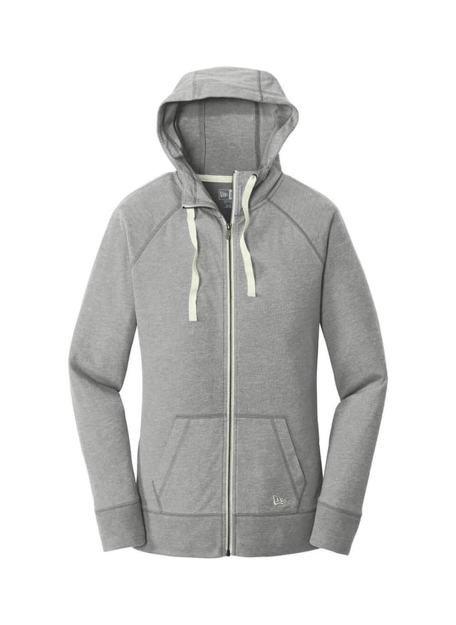 New Era Women's Sueded Cotton Blend Full-Zip Hoodie - Light Grey 3XL