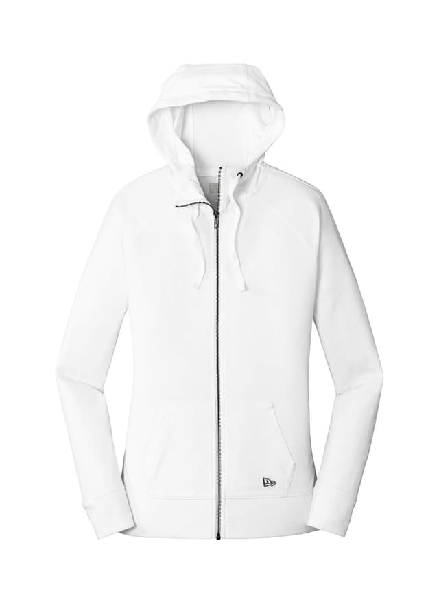 New Era Women's Sueded Cotton Blend Full-Zip Hoodie - White 3XL