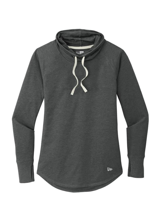 New Era Women's Sueded Cotton Blend Cowl Long-Sleeve T-Shirt - Black 3XL