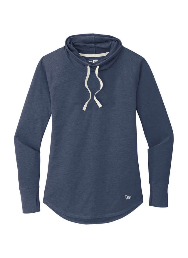 New Era Women's Sueded Cotton Blend Cowl Long-Sleeve T-Shirt - Navy 3XL