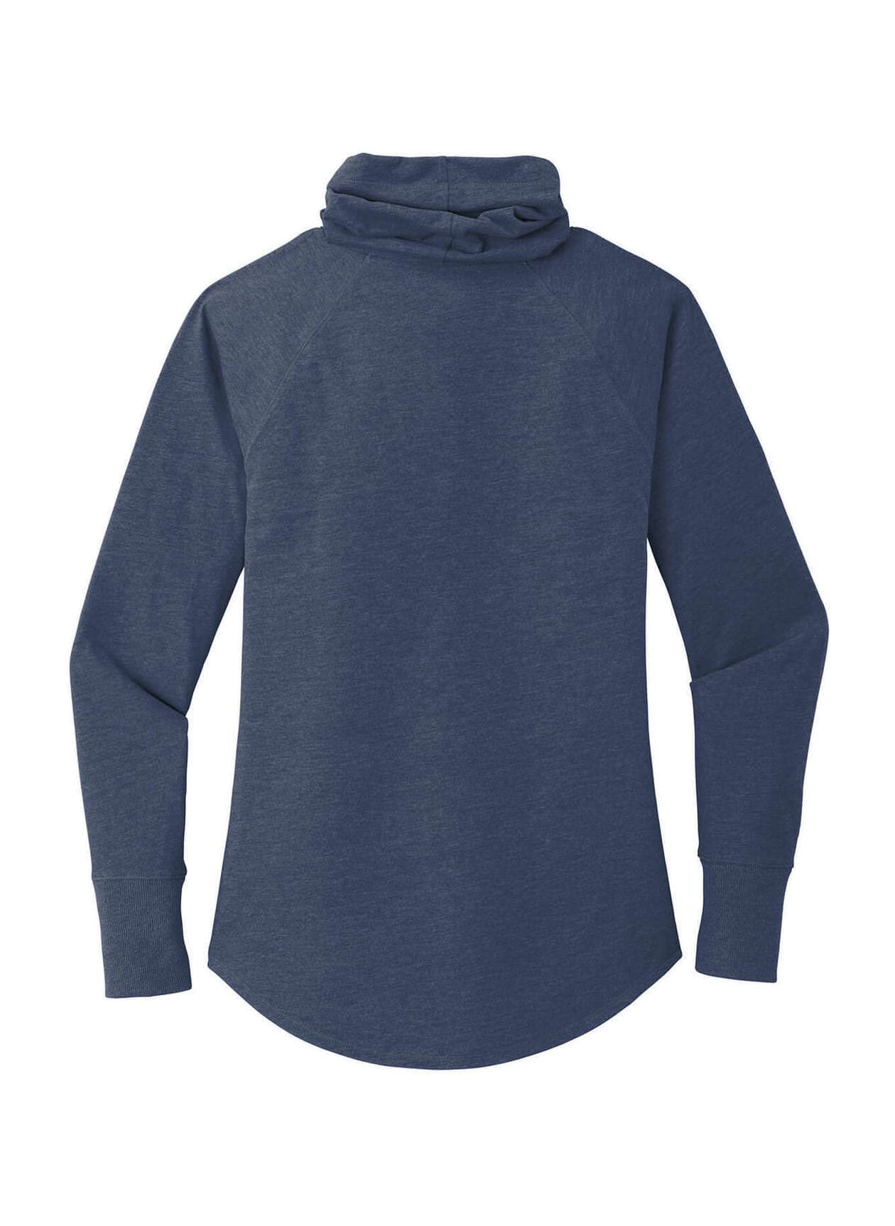 New Era Women's Sueded Cotton Blend Cowl Long-Sleeve T-Shirt - Navy 3XL