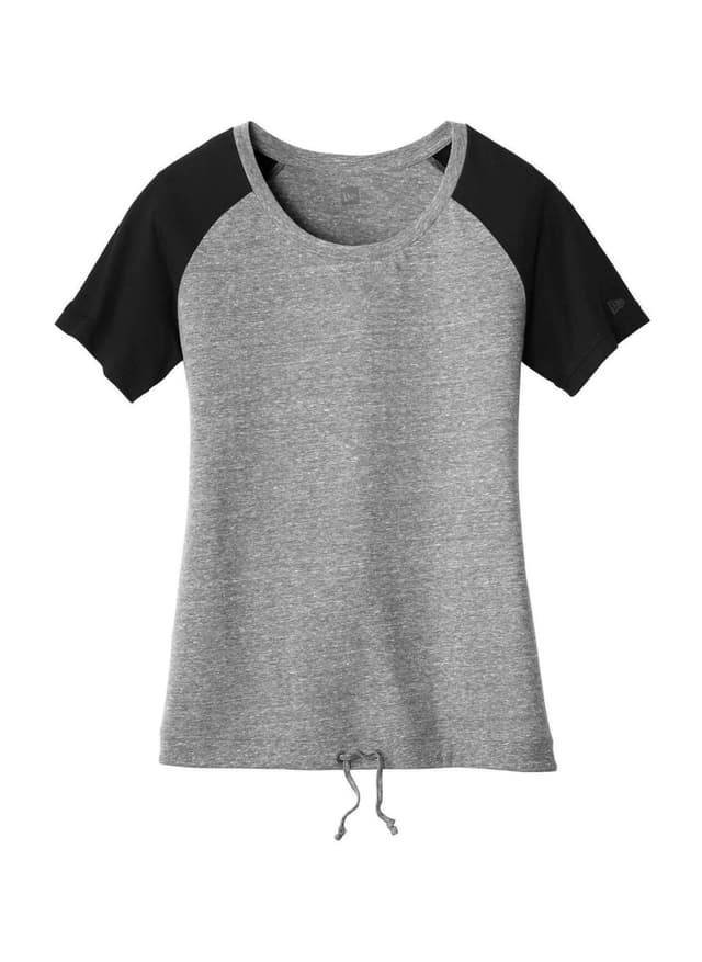 New Era Women's Tri-Blend Performance Cinch T-Shirt - Black,Light Grey 3XL