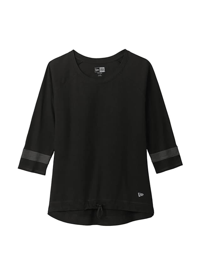 New Era Women's Tri-Blend 3/4-Sleeve Tee - Black 3XL