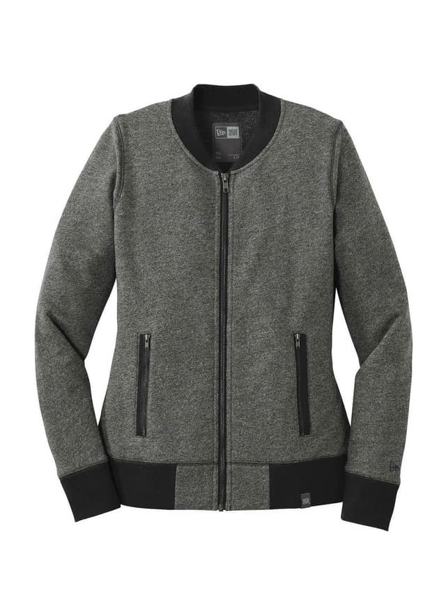 New Era Women's French Terry Baseball Jacket - Black 3XL