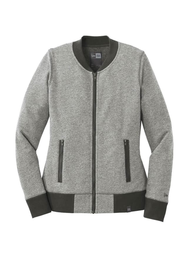 New Era Women's French Terry Baseball Jacket - Light Grey 3XL