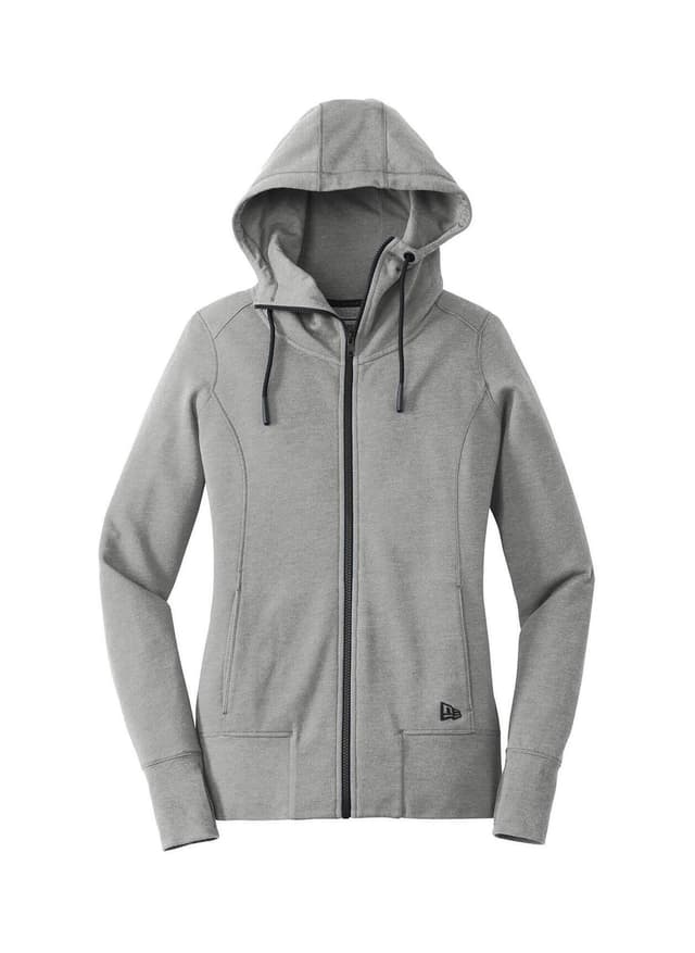 New Era Women's Tri-Blend Fleece Full-Zip Hoodie - Light Grey 3XL