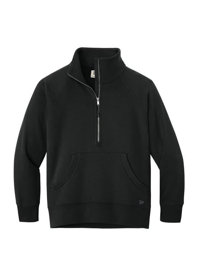 New Era Women’s Heritage Fleece Half-Zip - Black 3XL