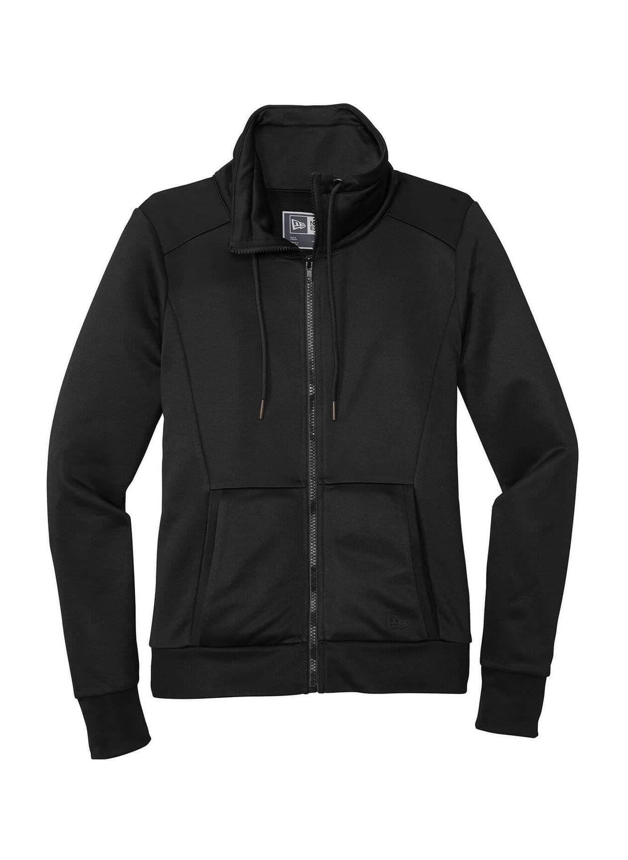 New Era Women's Performance Terry Full-Zip Cowl Sweatshirt - Black 3XL