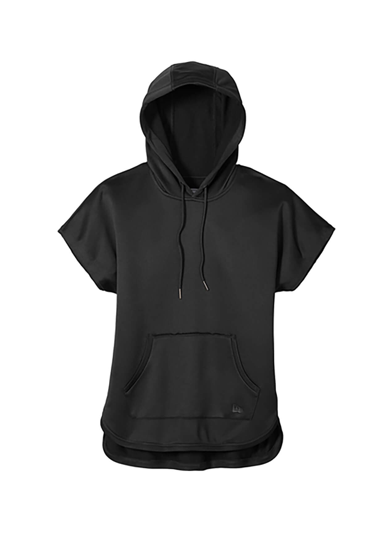 New Era Women's Performance Terry Short Sleeve Hoodie - Black 3XL