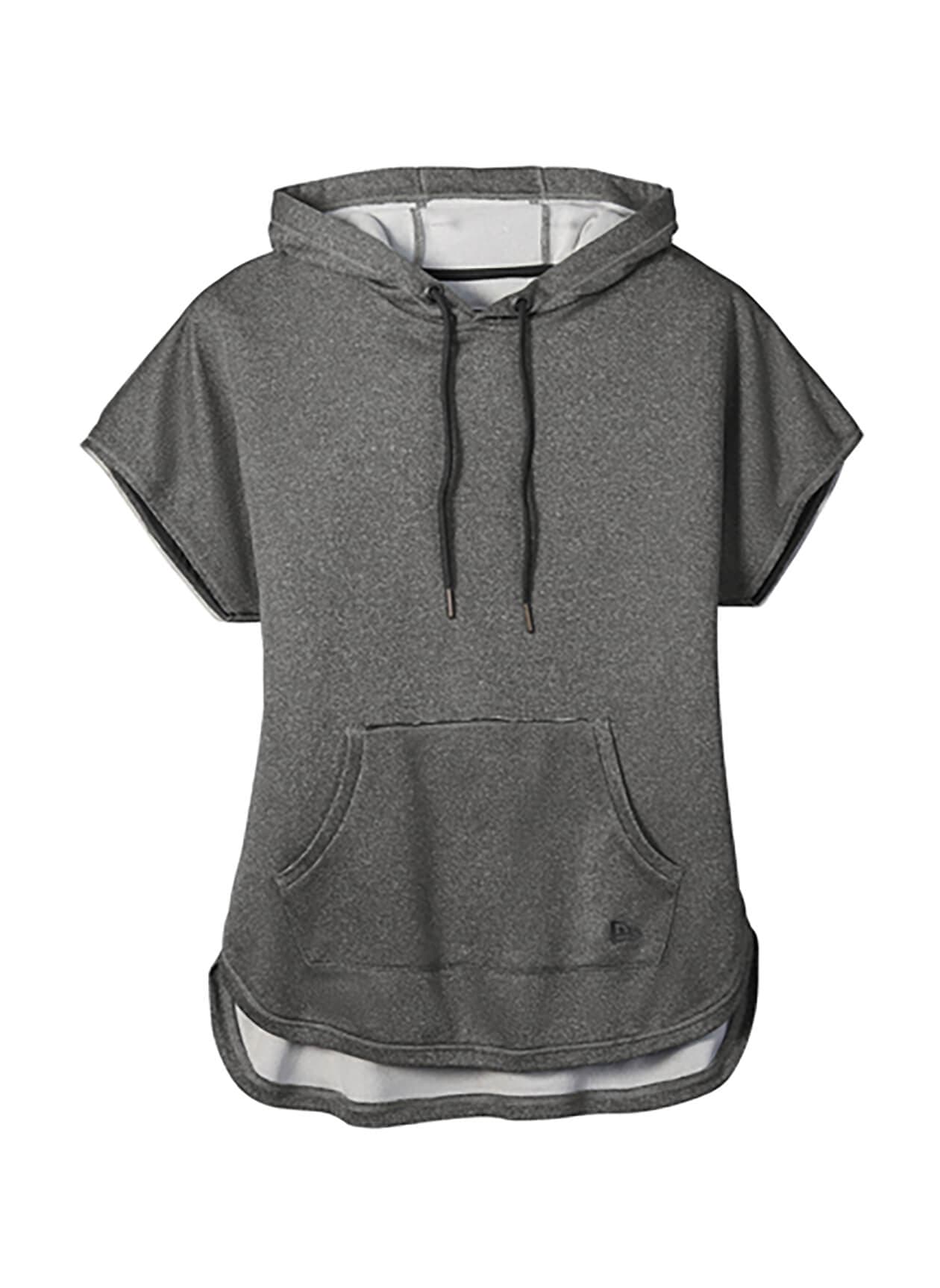 New Era Women's Performance Terry Short Sleeve Hoodie - Dark Grey 3XL