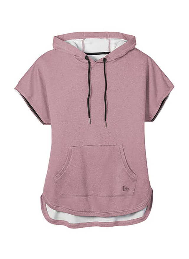 New Era Women's Performance Terry Short Sleeve Hoodie - Pink 3XL
