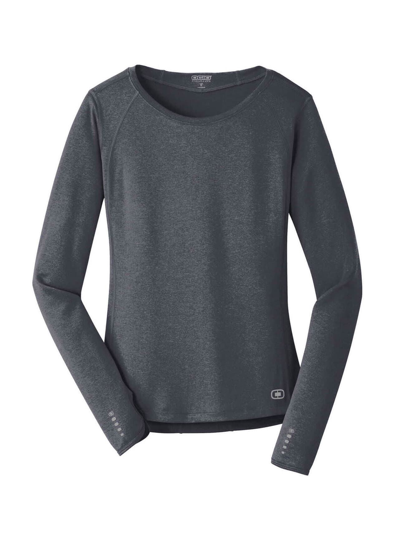 OGIO Women's Endurance Pulse Crew Long-Sleeve T-Shirt - Light Grey 3XL