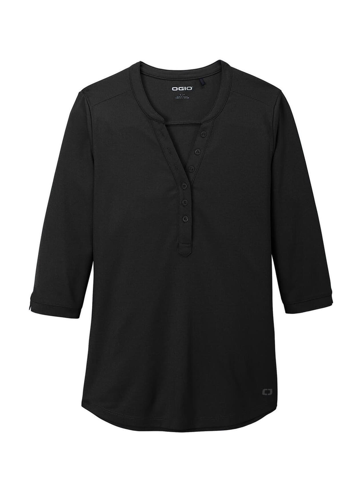 OGIO Women's Jewel Henley - Black 3XL