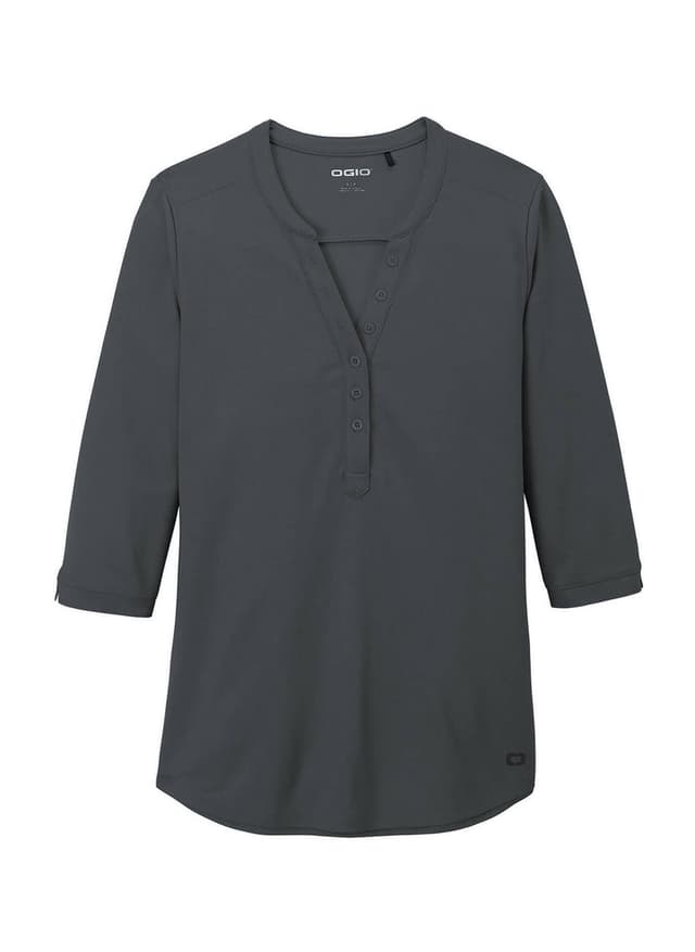 OGIO Women's Jewel Henley - Dark Grey 3XL