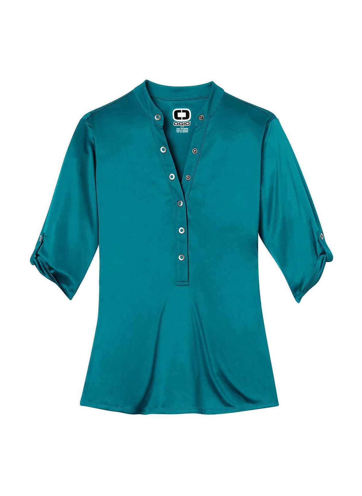 OGIO Women's Crush Henley - Green 3XL