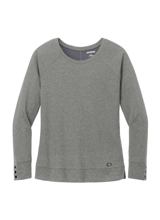Ogio Women's Command Long Sleeve Scoop Neck - Light Grey 3XL