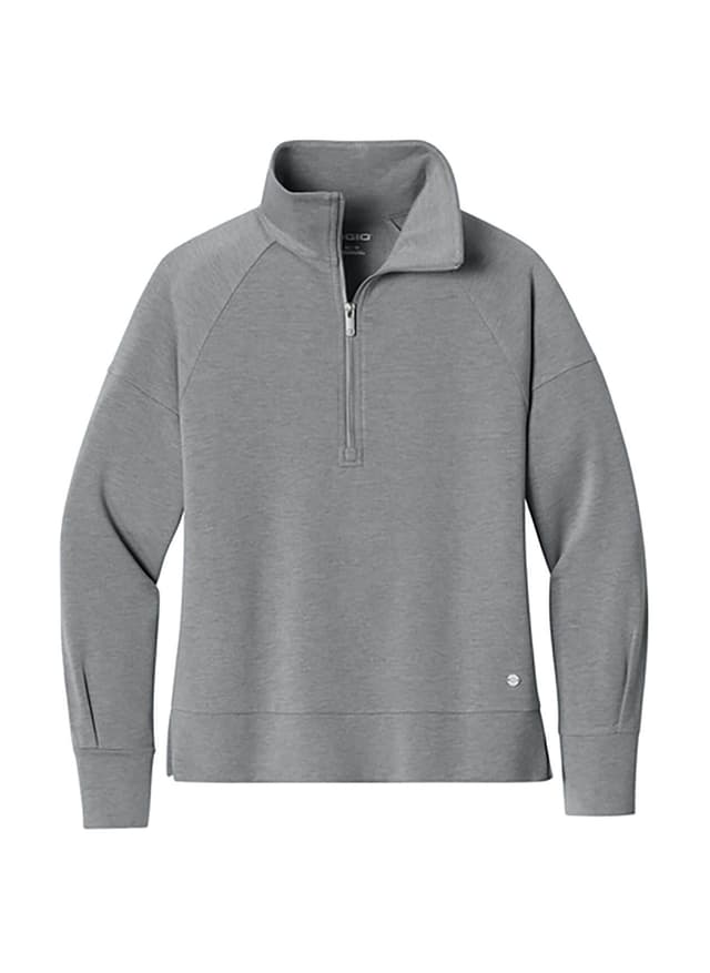 OGIO Women's Luuma Half-Zip - Light Grey 3XL