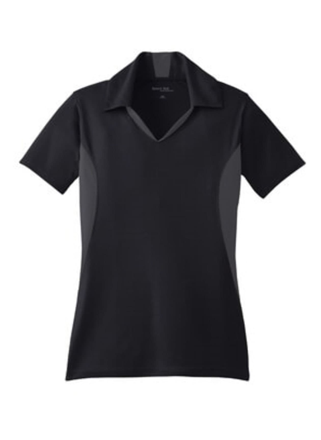 Sport-Tek Women's Side Blocked Micropique Sport-Wick Polo - Black / Iron Grey (BGR) 3XL