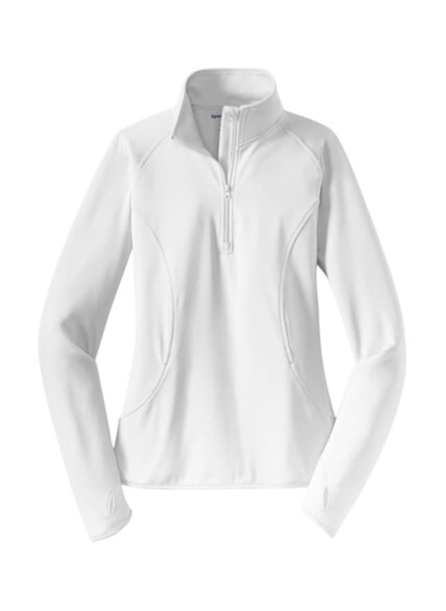 Sport-Tek Women's Sport-Wick Stretch Half-Zip - White 3XL