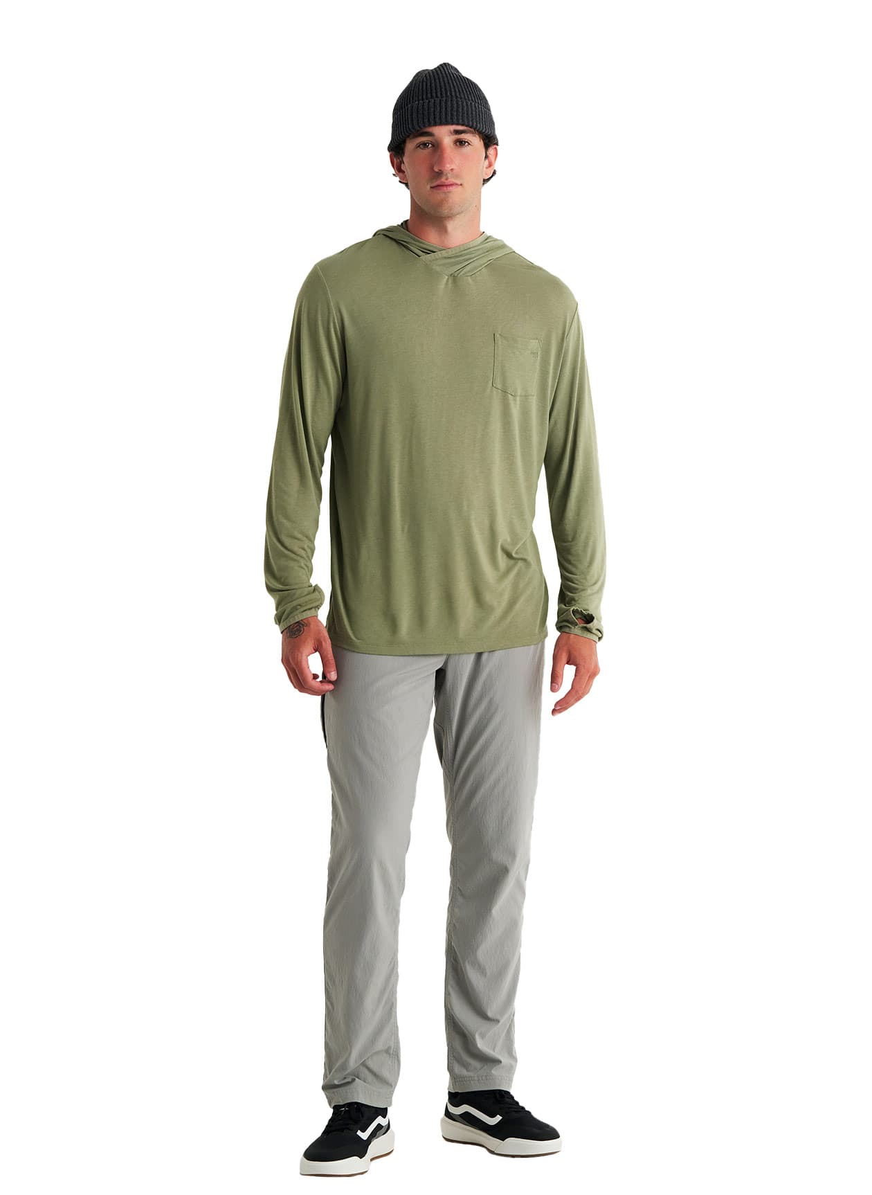Free Fly Men's Bamboo Lightweight Hoodie - Oil Green (553) 3XL