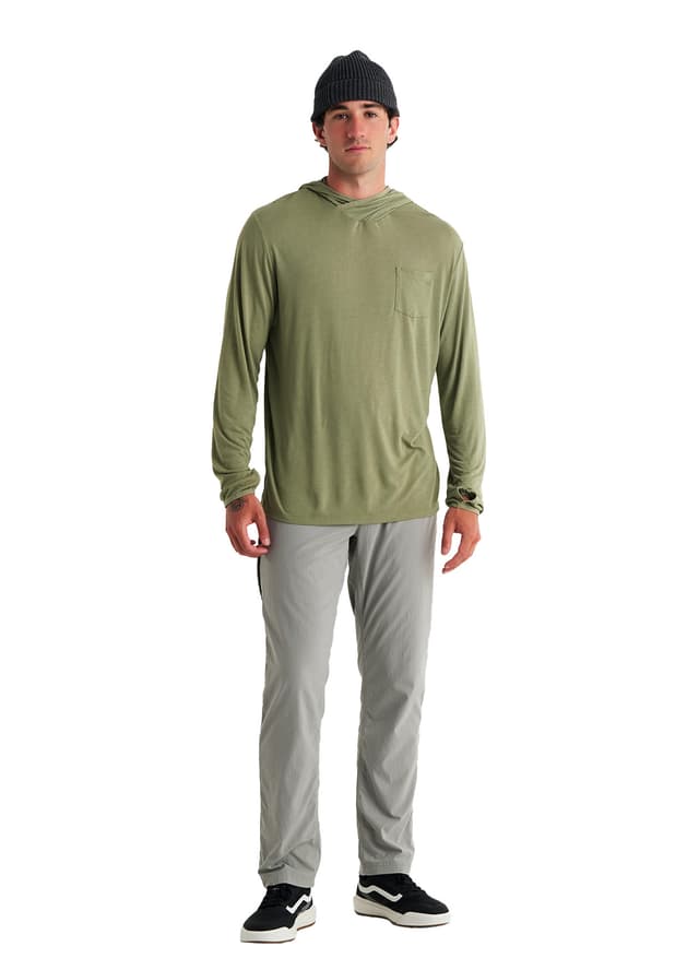 Free Fly Men's Bamboo Lightweight Hoodie - Oil Green (553) 3XL