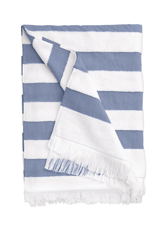 Matouk Amado Beach Towel - Navy,White 39X71