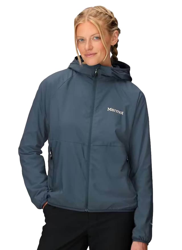 Marmot Women's Aerothermal Soft Shell Hooded Jacket - Navy LG