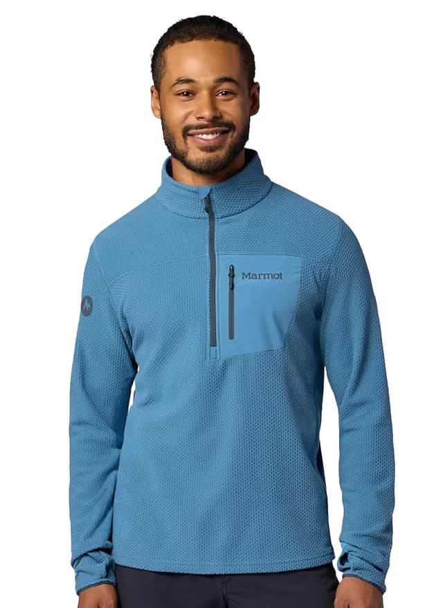 Marmot Men's Air Fleece Quarter-Zip - Blue LG