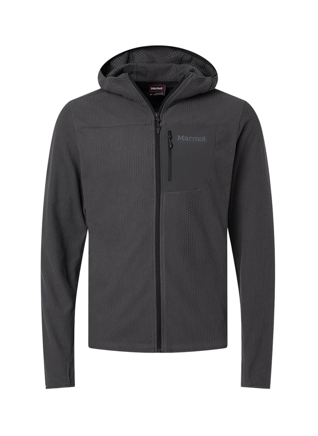Marmot Men's Air Fleece Hooded Jacket - Black LG
