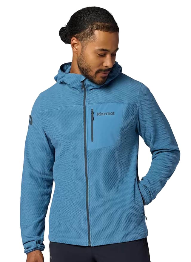 Marmot Men's Air Fleece Hooded Jacket - Blue LG